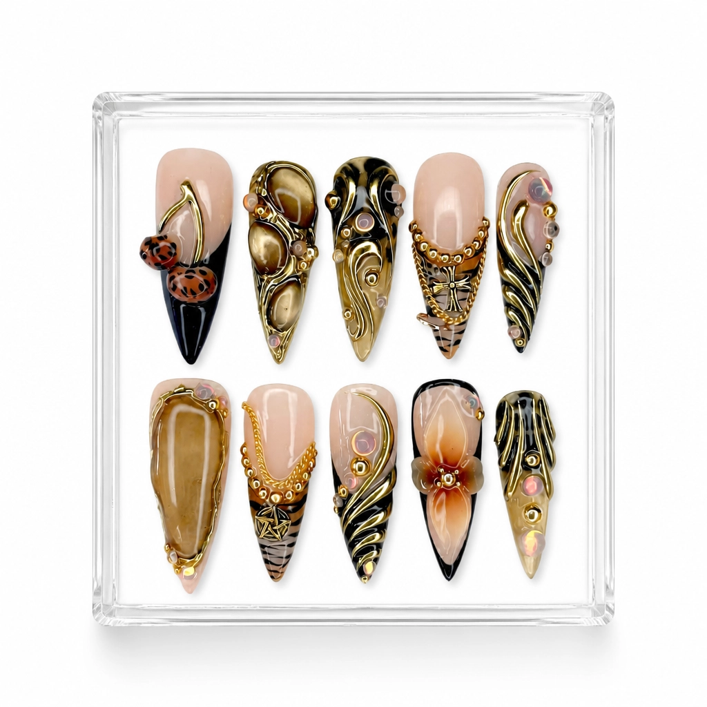 Press-on Nails Wholesale $9.90 Opulent Earth by Yabe Vietnam