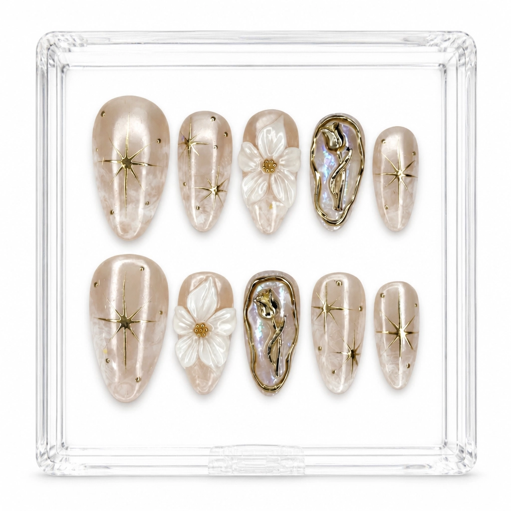 Press-on Nails Wholesale $9.90 Golden Starlight by Yabe Vietnam