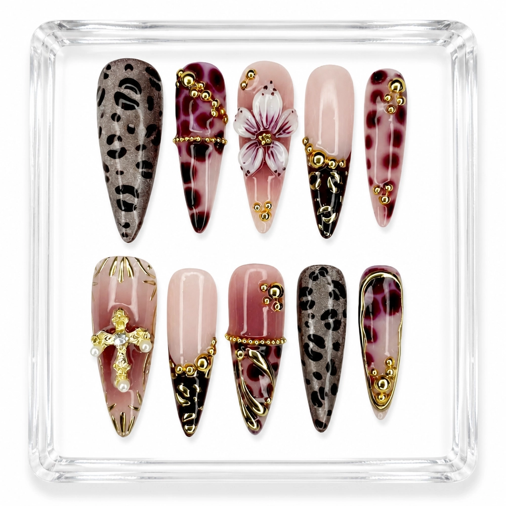 Press-on Nails Wholesale $9.90 Leopard Luxe by Yabe Vietnam