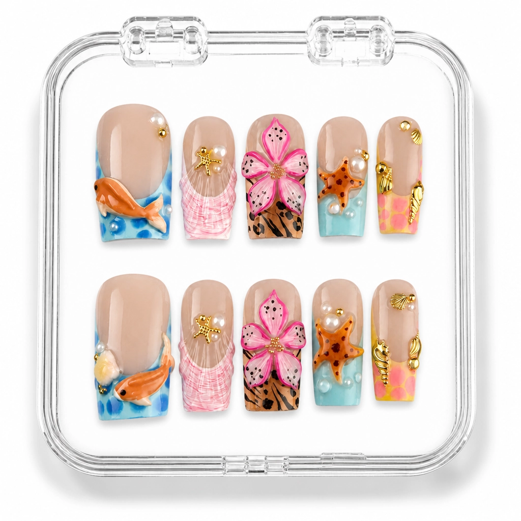 Press-on Nails Wholesale $9.90 Ocean Bliss by Yabe Vietnam