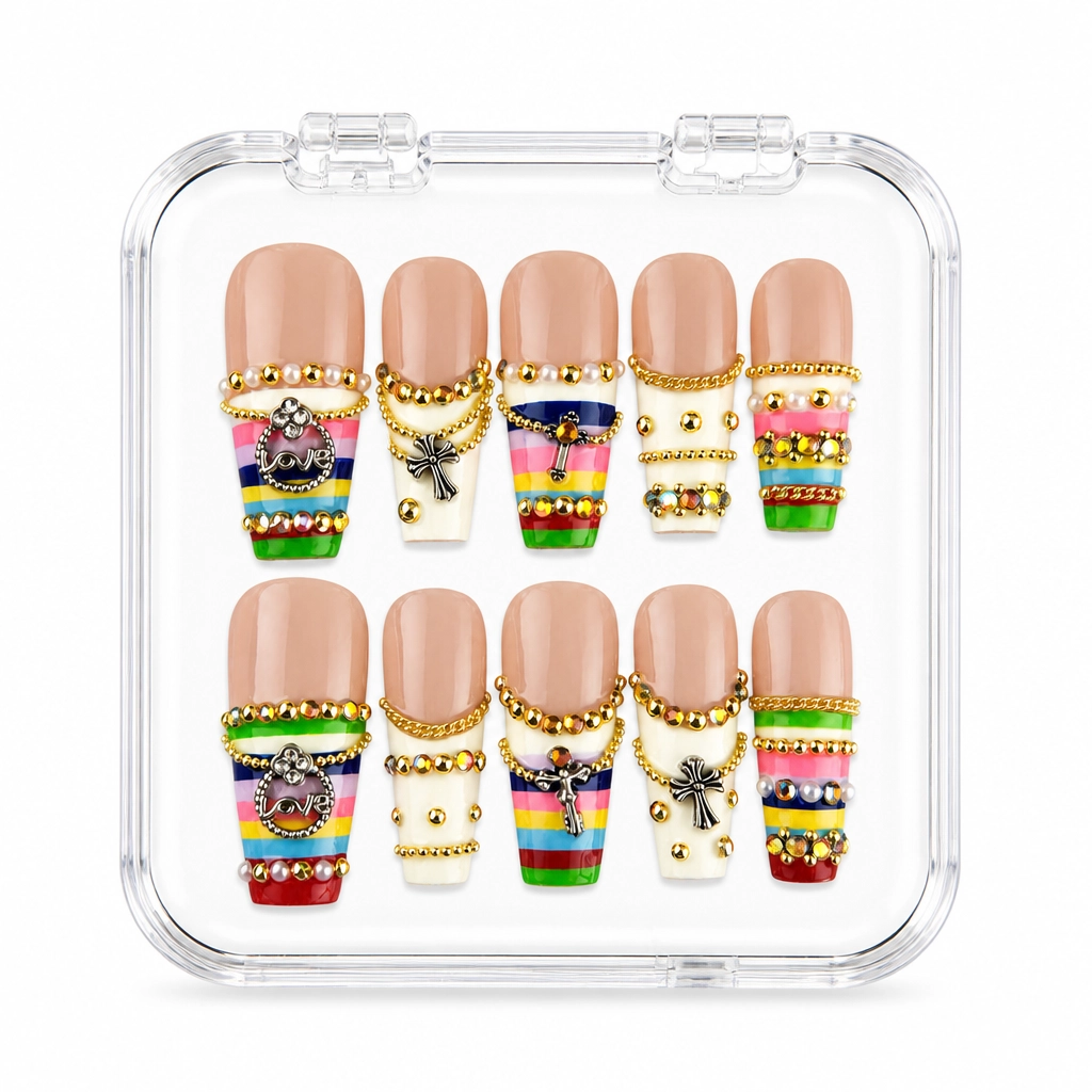 Press-on Nails Wholesale $9.90 Rainbow Radiance by Yabe Vietnam