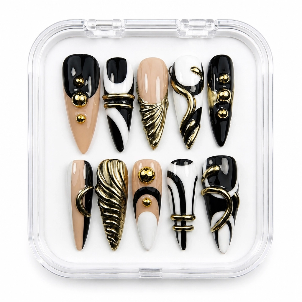 Press-on Nails Wholesale $9.90 Gilded Whispers by Yabe Vietnam