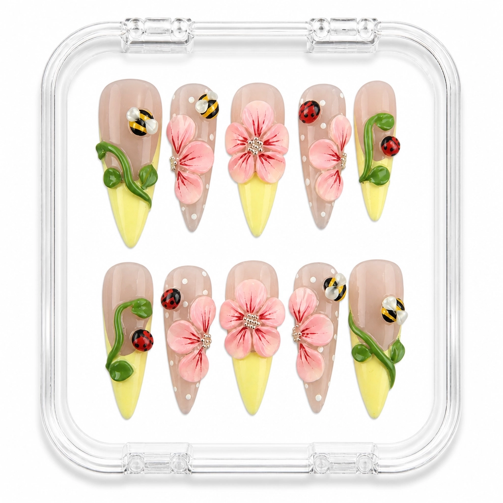 Press-on Nails Wholesale $9.90 Garden Delight by Yabe Vietnam