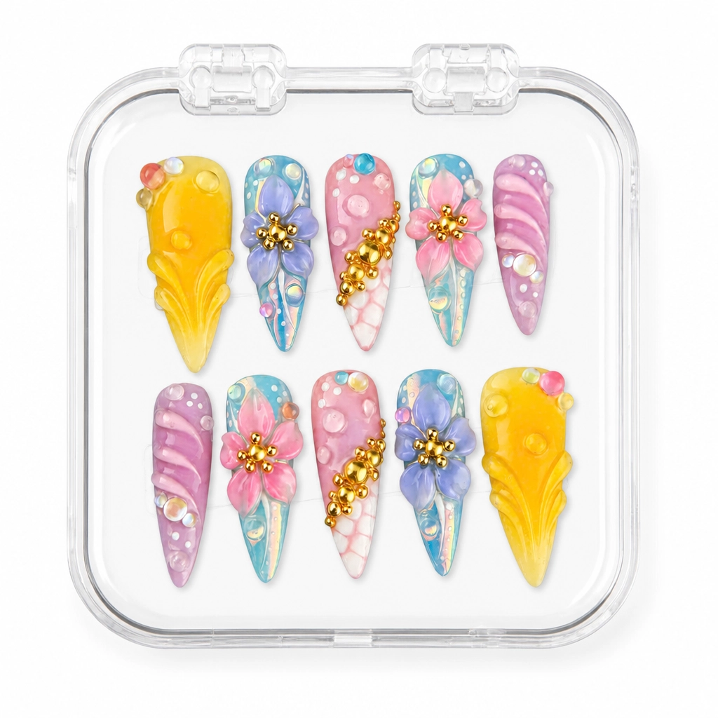 Press-on Nails Wholesale $9.90 Spring Blossoms by Yabe Vietnam