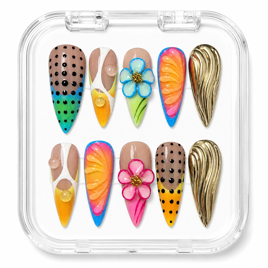 Press-on Nails Wholesale $9.90 Abstract Waves by Yabe Vietnam