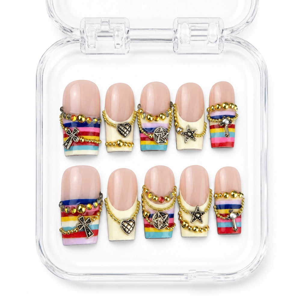 Press-on Nails Wholesale $9.90 Rainbow Bliss by Yabe Vietnam