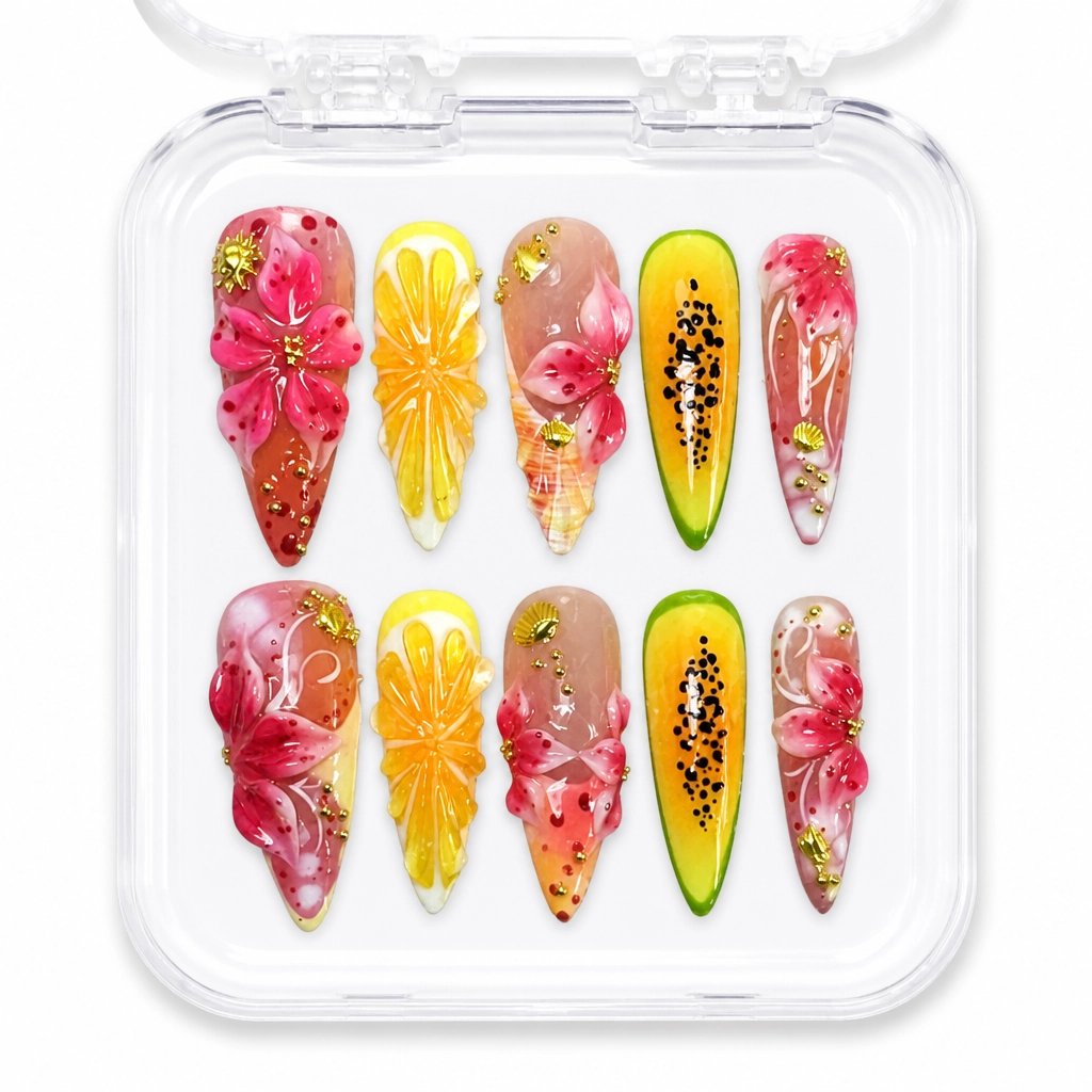 Press-on Nails Wholesale $9.90 Tropical Delight by Yabe Vietnam