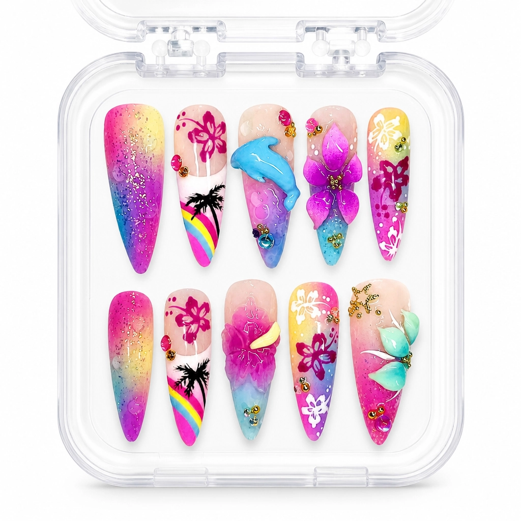 Press-on Nails Wholesale $9.90 Tropical Dreamscape by Yabe Vietnam