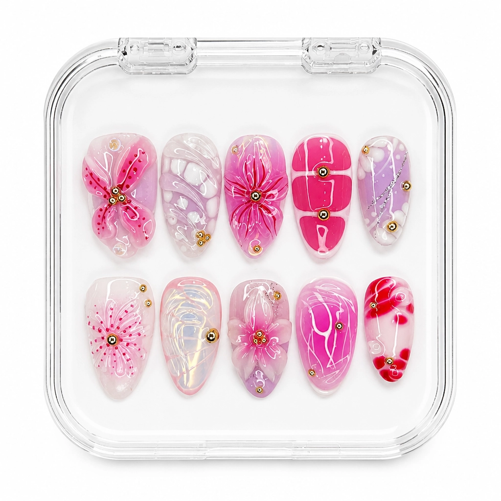 Press-on Nails Wholesale $9.90 Sakura Bloom Luxe by Yabe Vietnam