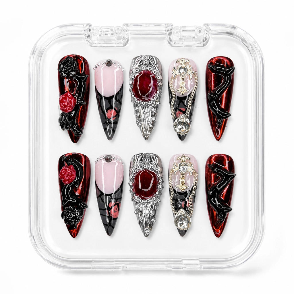 Press-on Nails Wholesale $9.90 Crimson Majesty by Yabe Vietnam