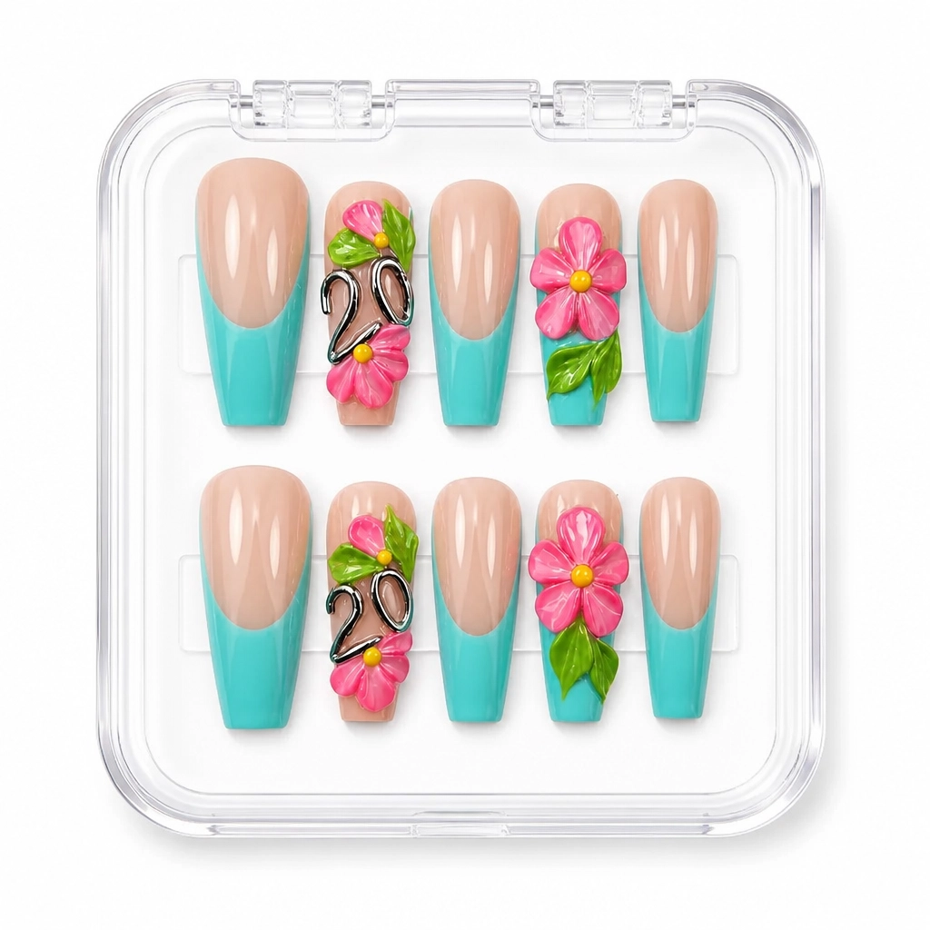 Press-on Nails Wholesale $9.90 Tropical Bloom by Yabe Vietnam