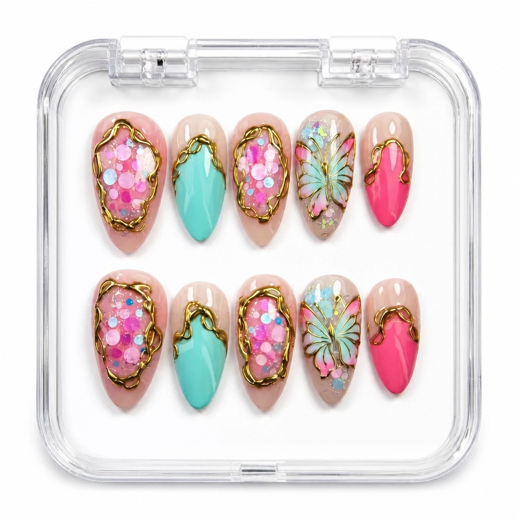 Press-on Nails Wholesale $9.90 Nude Botanical Luxe by Yabe Vietnam