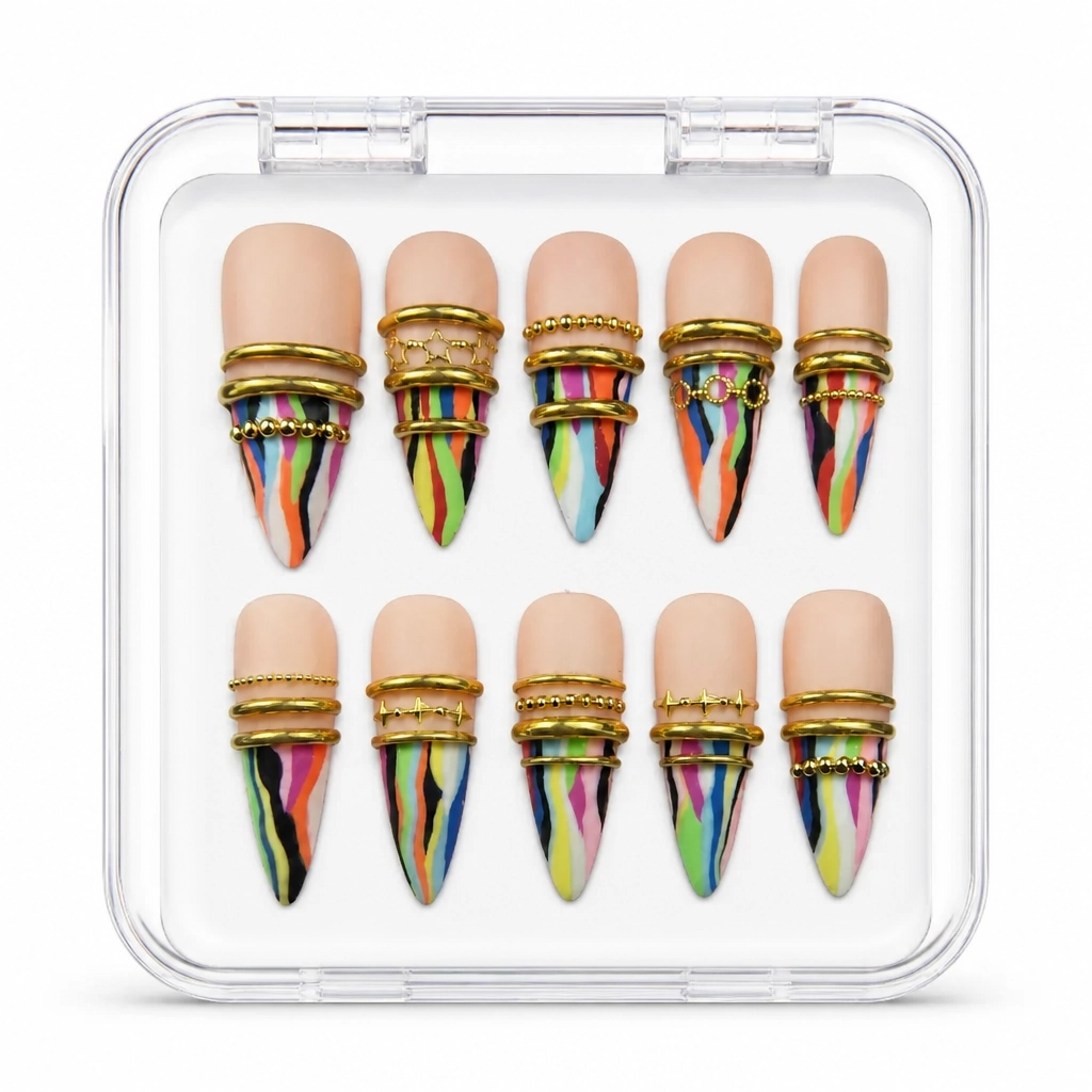 Press-on Nails Wholesale $9.90 Rainbow Luxe by Yabe Vietnam