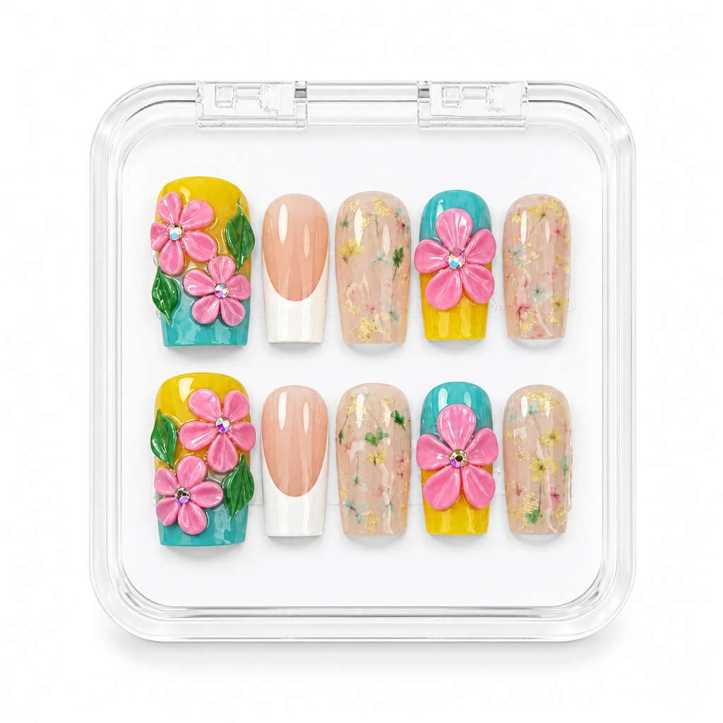 Press-on Nails Wholesale $9.90 Floral Bloom Luxe by Yabe Vietnam