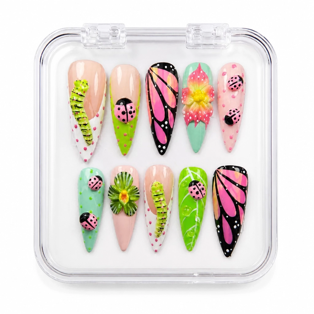 Press-on Nails Wholesale $9.90 Tropical Butterfly Bliss by Yabe Vietnam