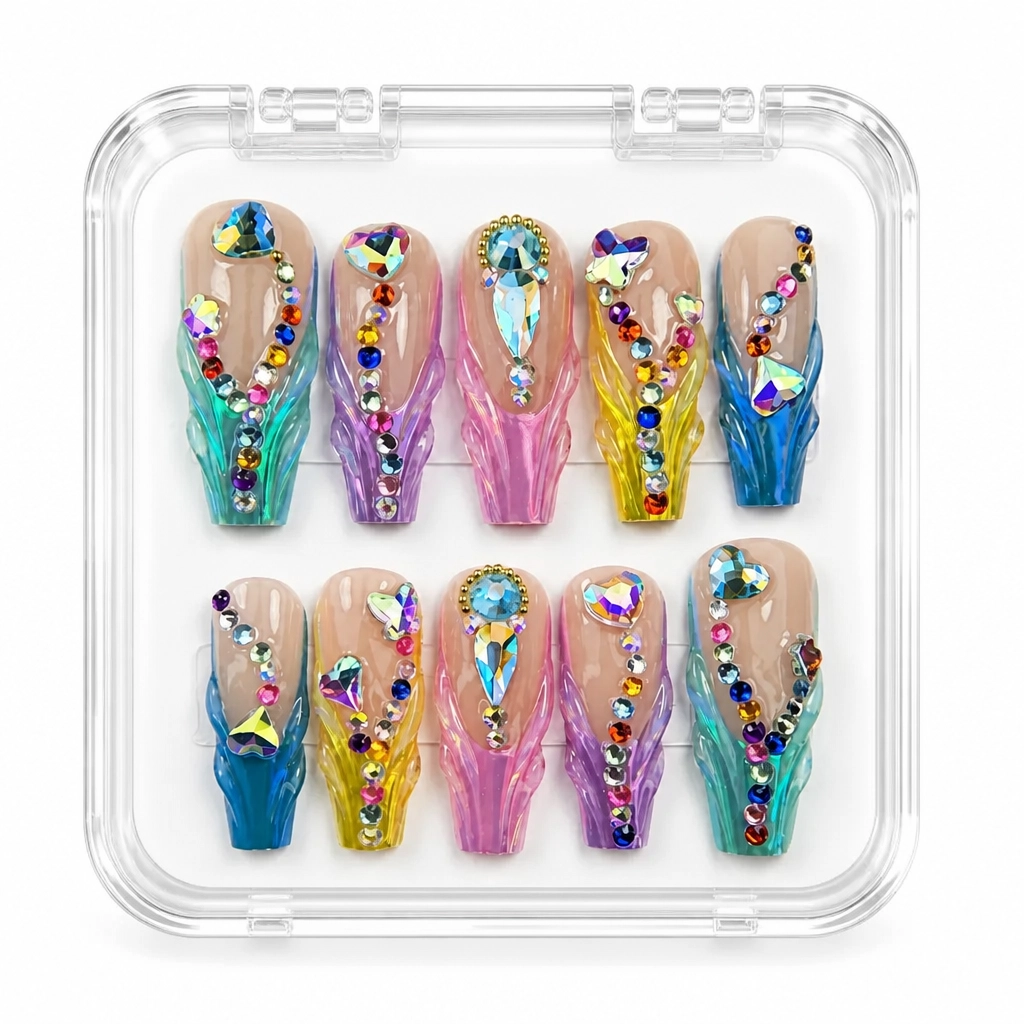 Press-on Nails Wholesale $9.90 Gemstone Radiance by Yabe Vietnam