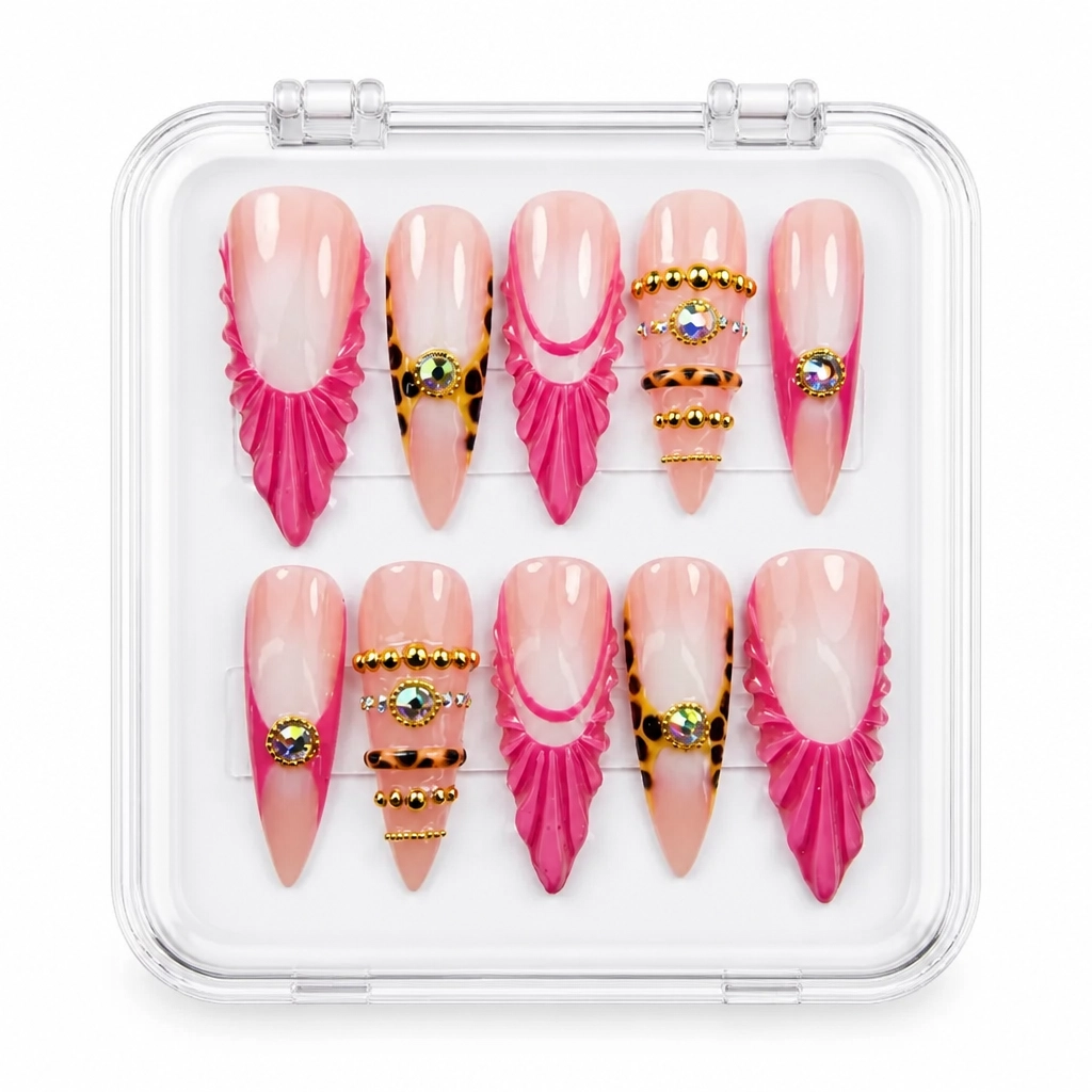 Press-on Nails Wholesale $9.90 Pink Luxe Fringe by Yabe Vietnam