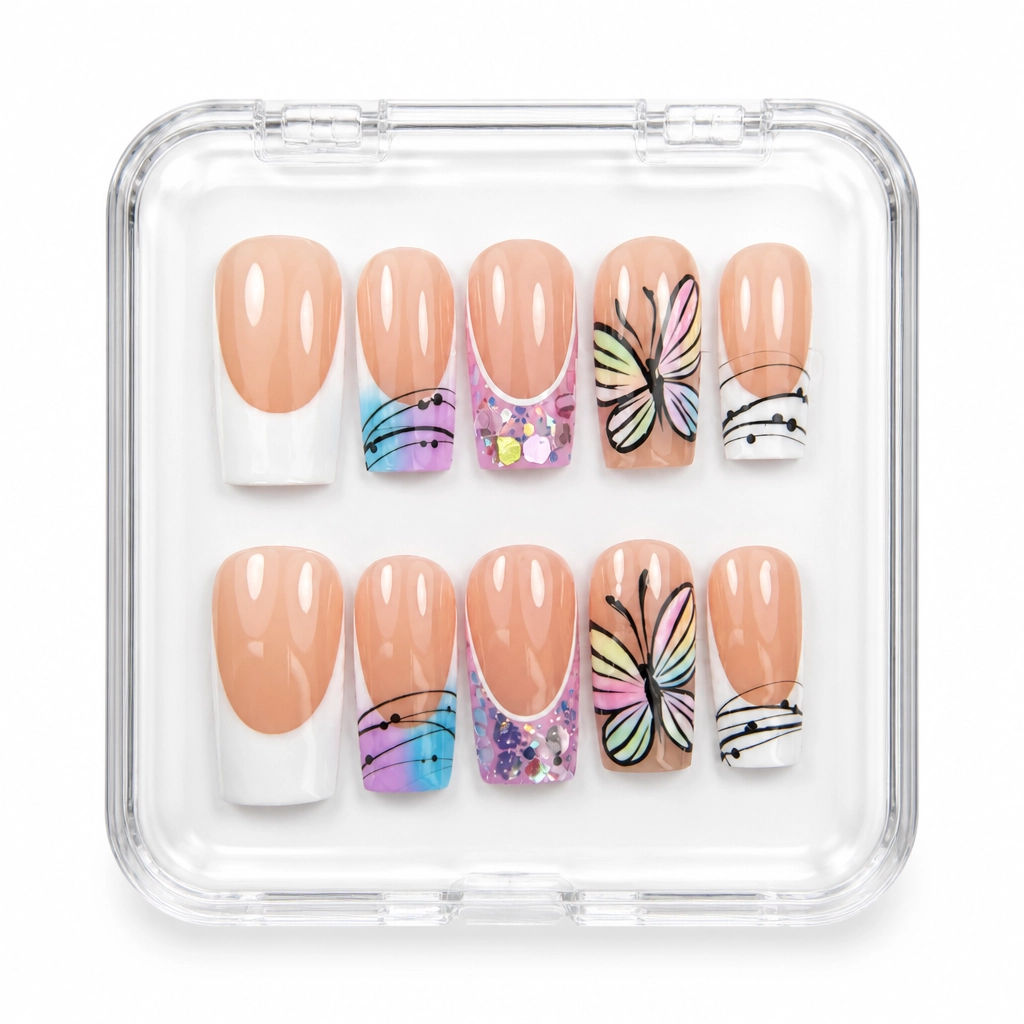 Press-on Nails Wholesale $9.90 Nude Botanical Elegance by Yabe Vietnam