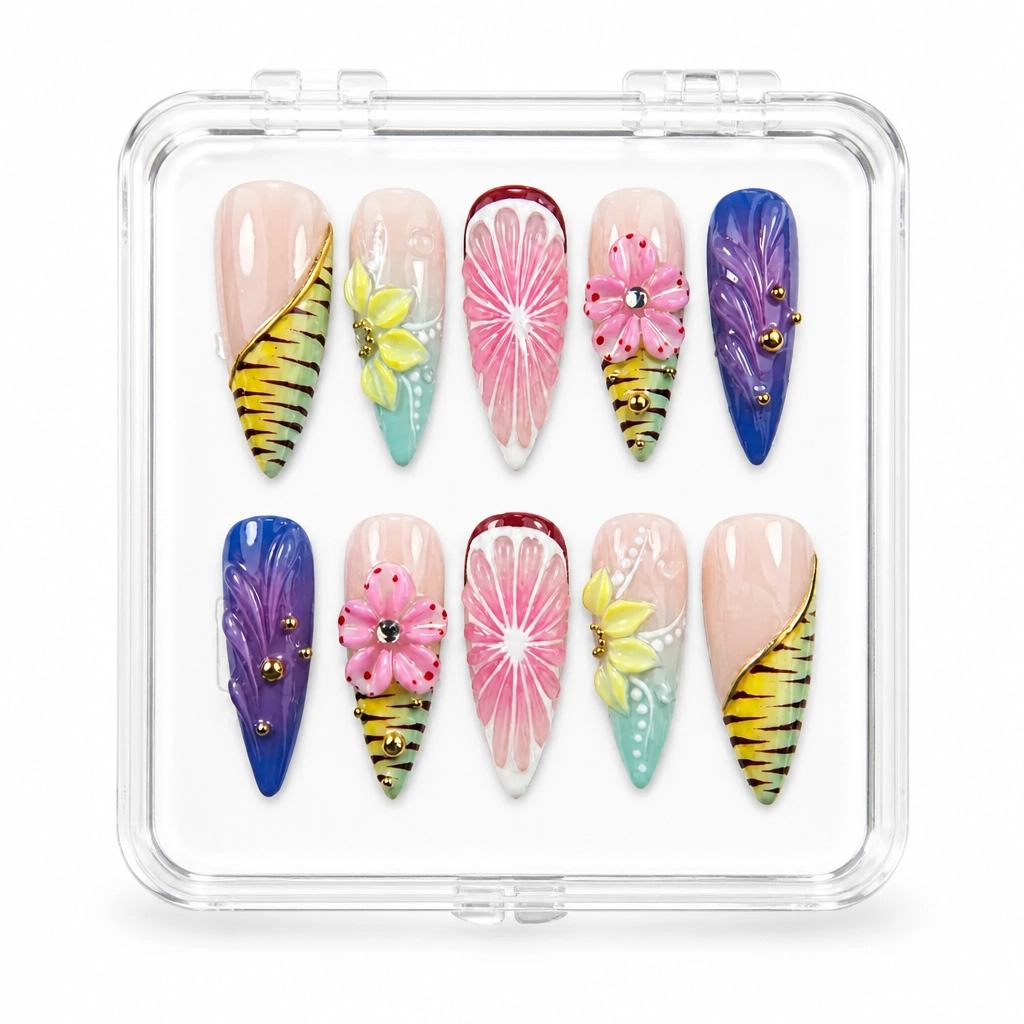 Press-on Nails Wholesale $9.90 Botanical Bliss by Yabe Vietnam