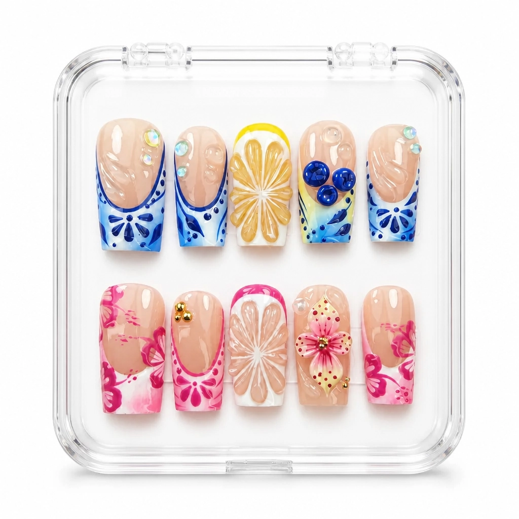 Press-on Nails Wholesale $9.90 Botanical Elegance by Yabe Vietnam