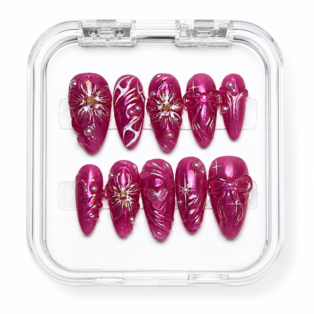 Press-on Nails Wholesale $9.90 Celestial Crimson by Yabe Vietnam