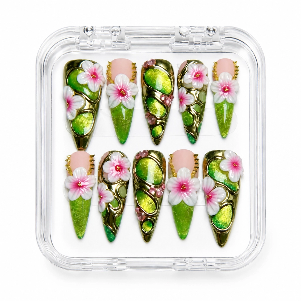Press-on Nails Wholesale $9.90 Botanical Radiance by Yabe Vietnam