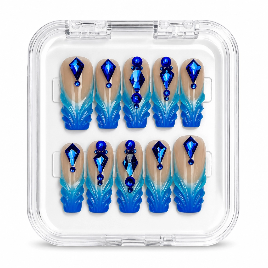 Press-on Nails Wholesale $9.90 Azure Flame by Yabe Vietnam