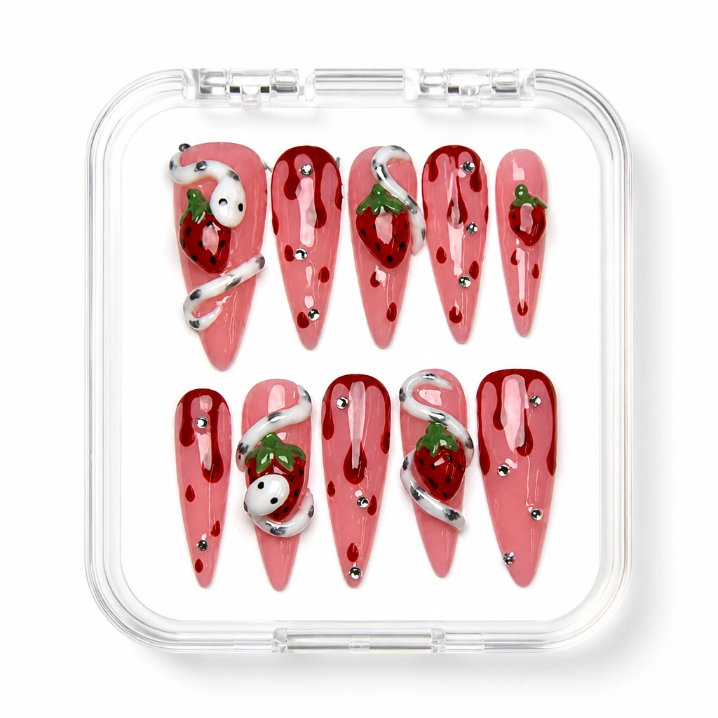 Press-on Nails Wholesale $9.90 Crimson Elegance by Yabe Vietnam