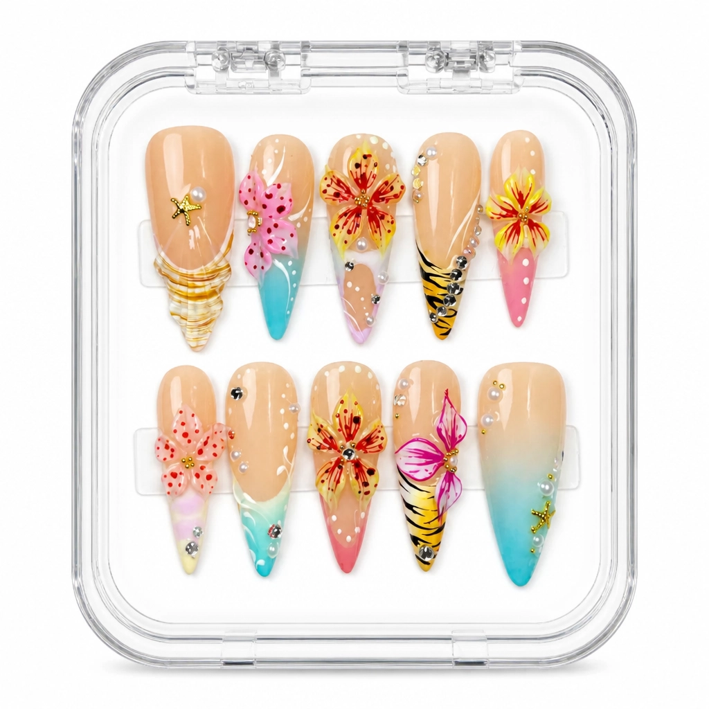 Press-on Nails Wholesale $9.90 Botanical Bliss by Yabe Vietnam