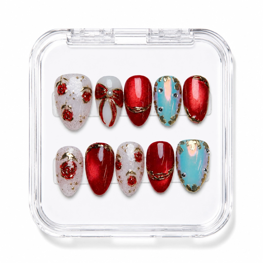 Press-on Nails Wholesale $9.90 Crimson Frost by Yabe Vietnam