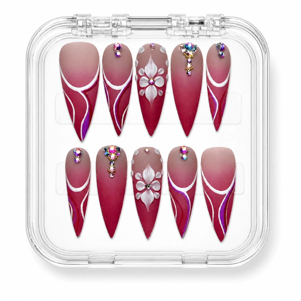Press-on Nails Wholesale $9.90 Velvet Crimson by Yabe Vietnam