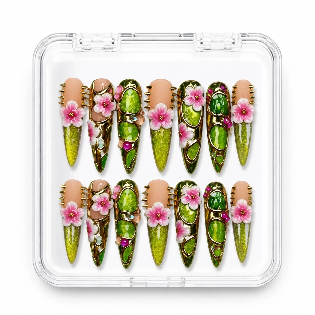 Press-on Nails Wholesale $9.90 Floral Elegance by Yabe Vietnam