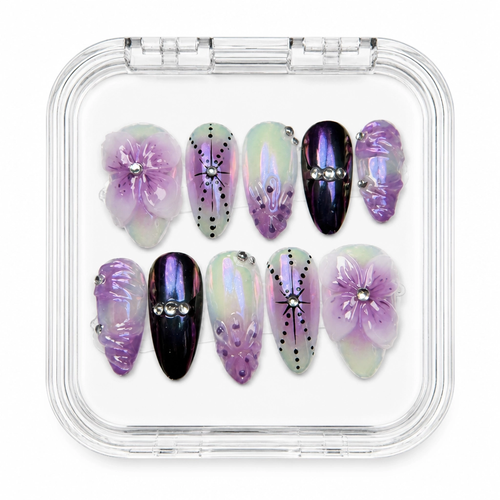 Press-on Nails Wholesale $9.90 Lavender Dreamscape by Yabe Vietnam