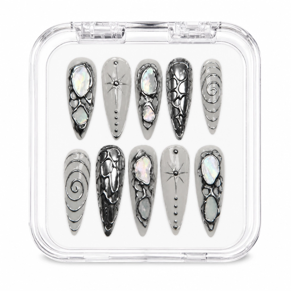 Press-on Nails Wholesale $9.90 Opal Obsidian Luxe by Yabe Vietnam