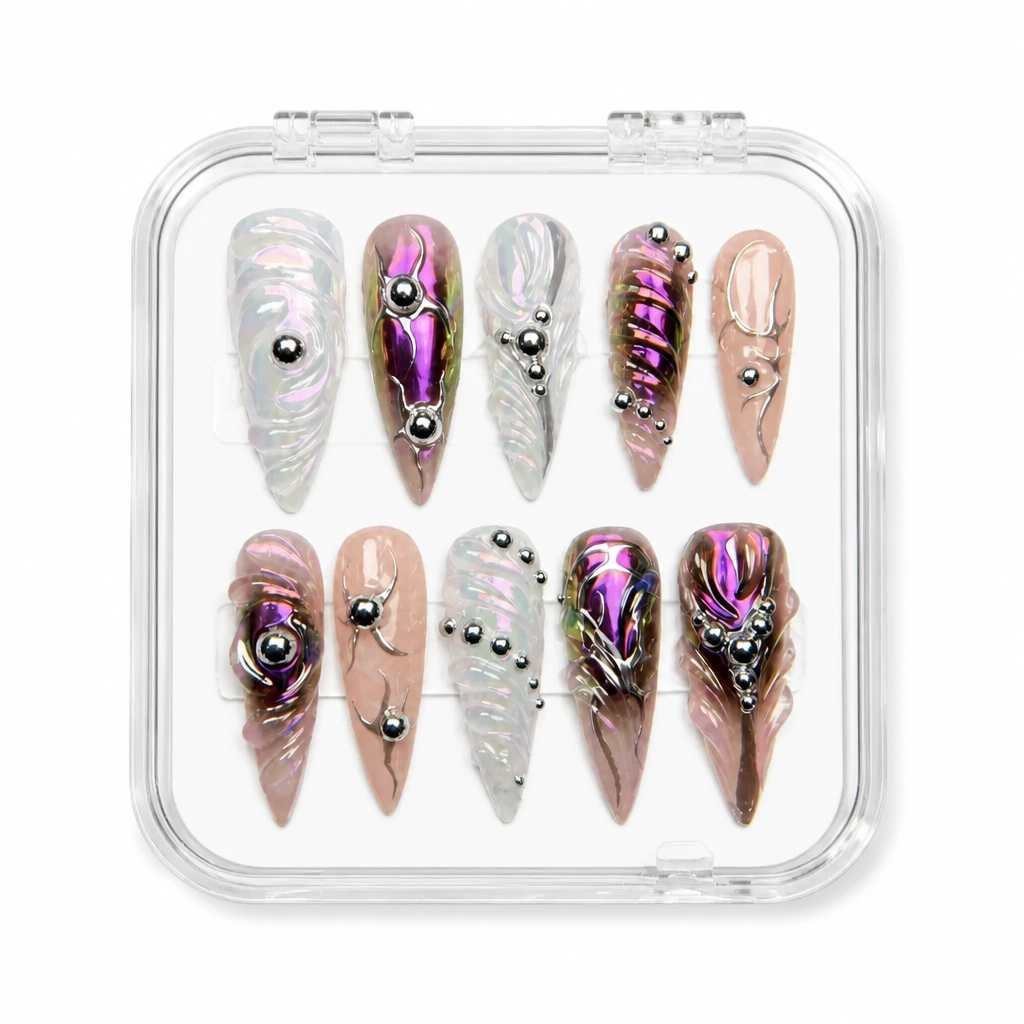 Press-on Nails Wholesale $9.90 Holographic Mystique by Yabe Vietnam