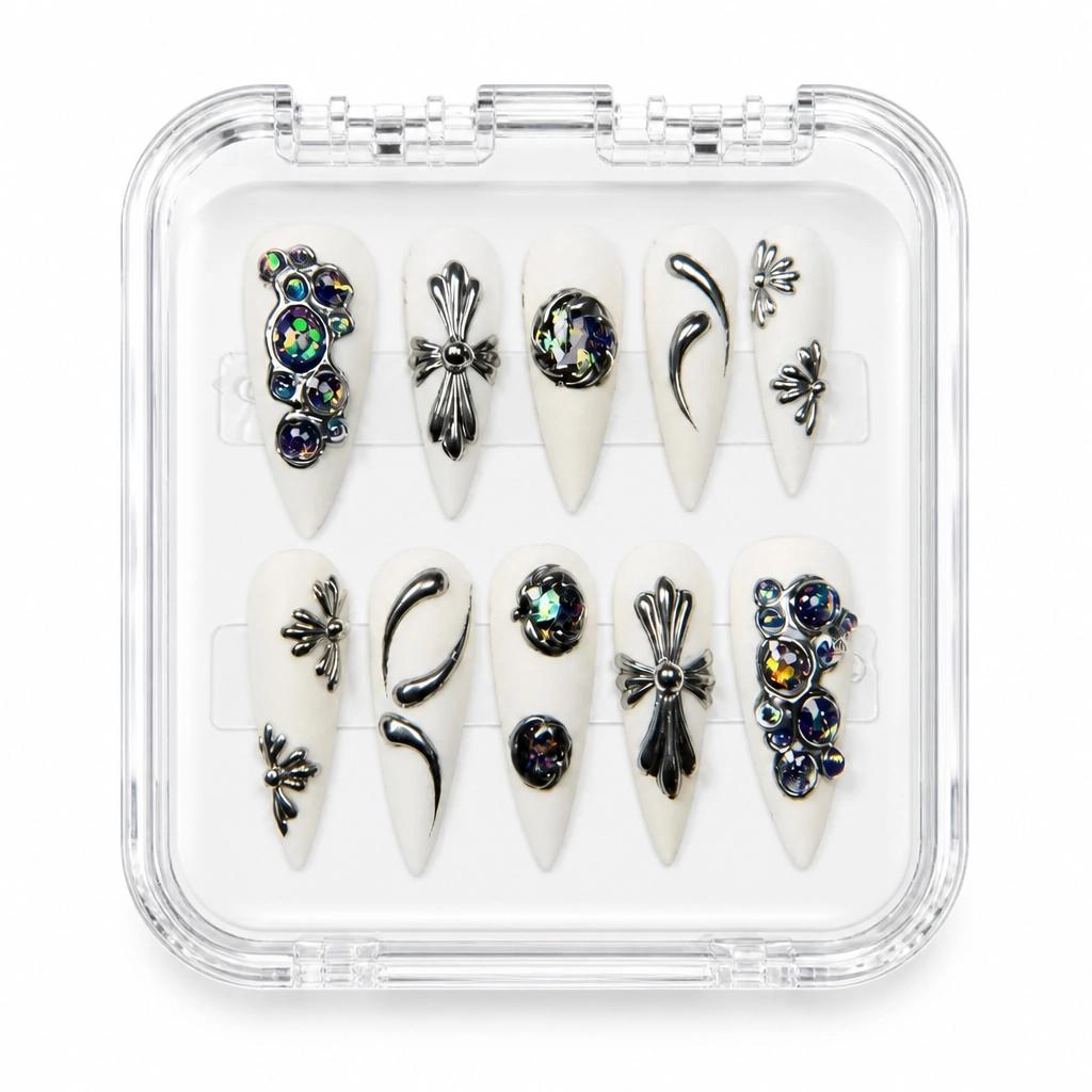 Press-on Nails Wholesale $9.90 Midnight Botanica by Yabe Vietnam
