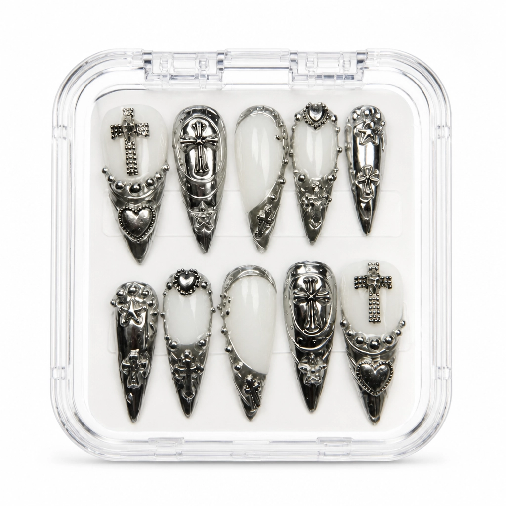 Press-on Nails Wholesale $9.90 Obsidian Elegance by Yabe Vietnam