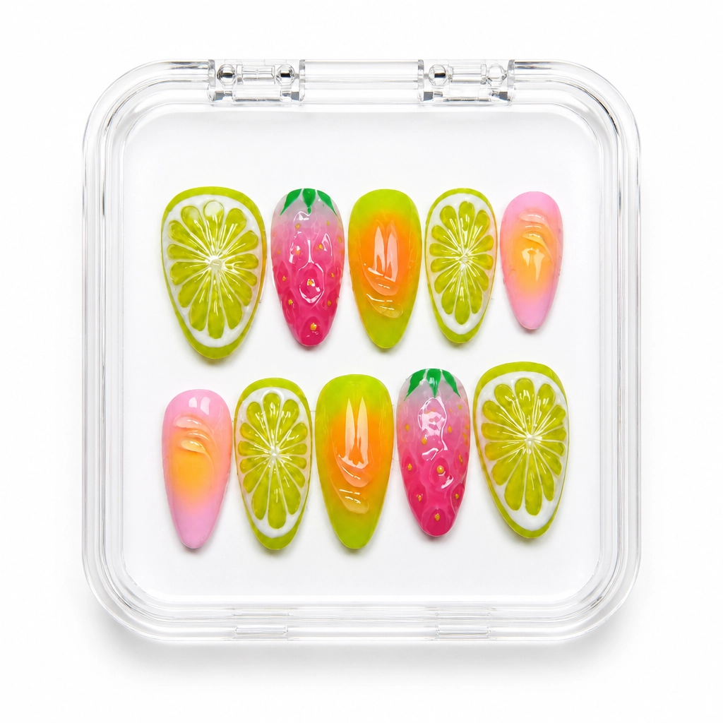 Press-on Nails Wholesale $9.90 Citrus Blush by Yabe Vietnam