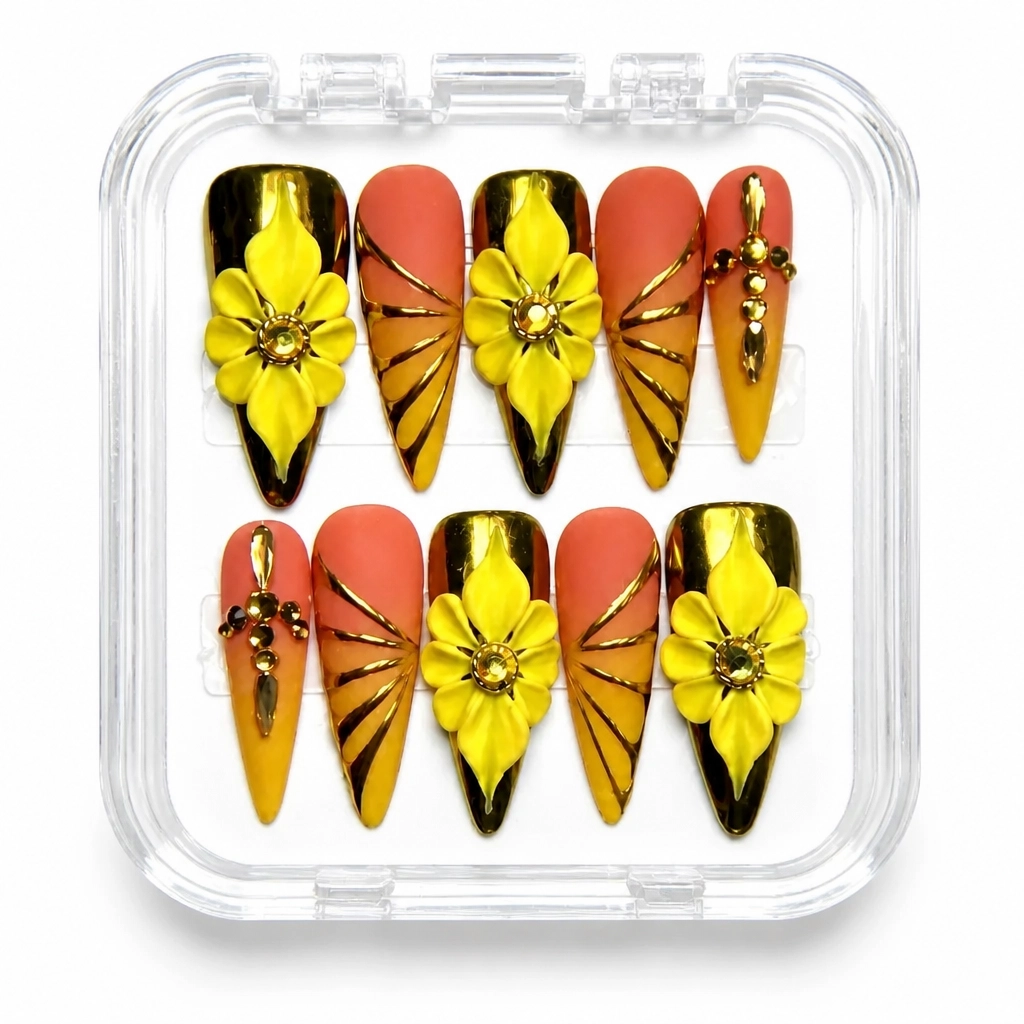 Press-on Nails Wholesale $9.90 Sunshine Stiletto by Yabe Vietnam