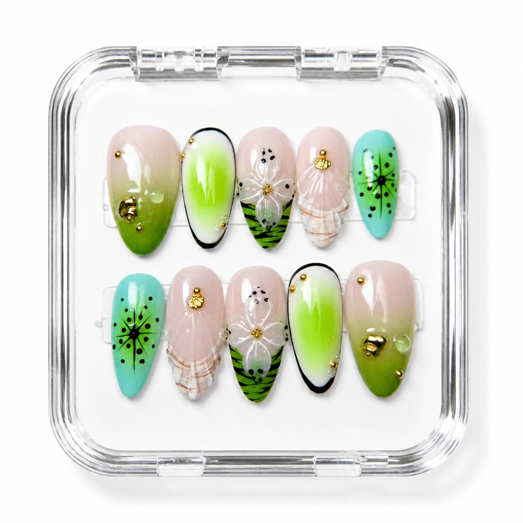 Press-on Nails Wholesale $9.90 Velvet Ferns by Yabe Vietnam