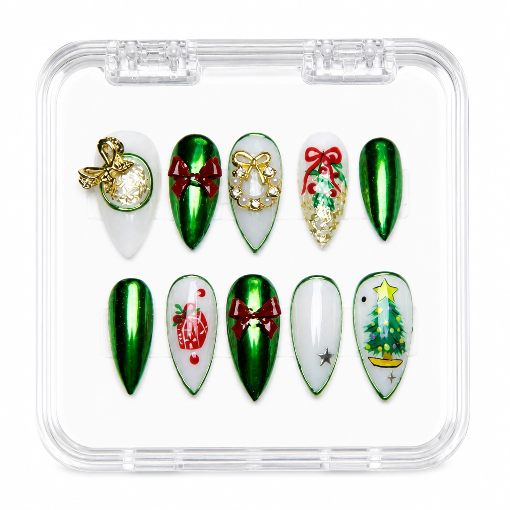 Press-on Nails Wholesale $9.90 Emerald Luxe by Yabe Vietnam