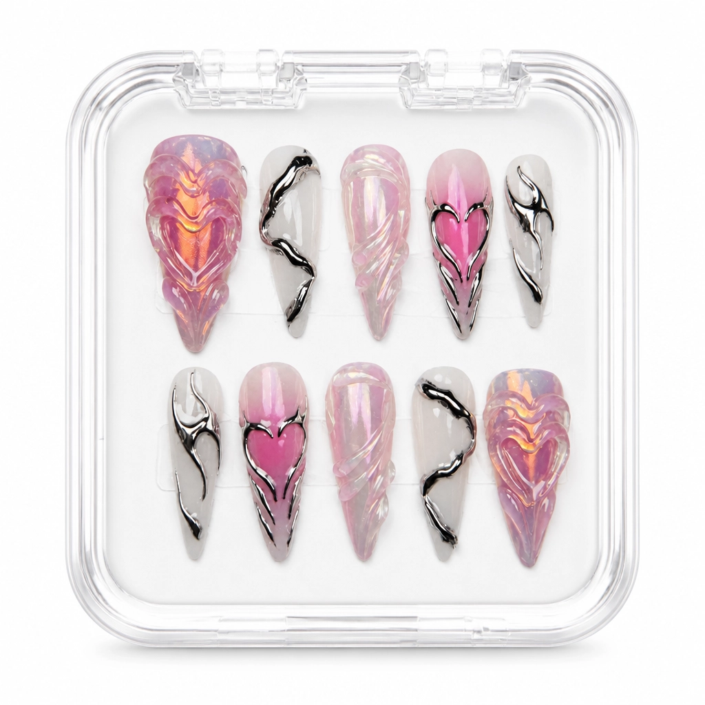 Press-on Nails Wholesale $9.90 Amethyst Feather by Yabe Vietnam