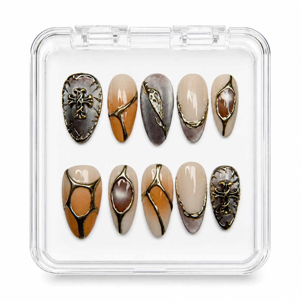 Press-on Nails Wholesale $9.90 Champagne Elegance by Yabe Vietnam