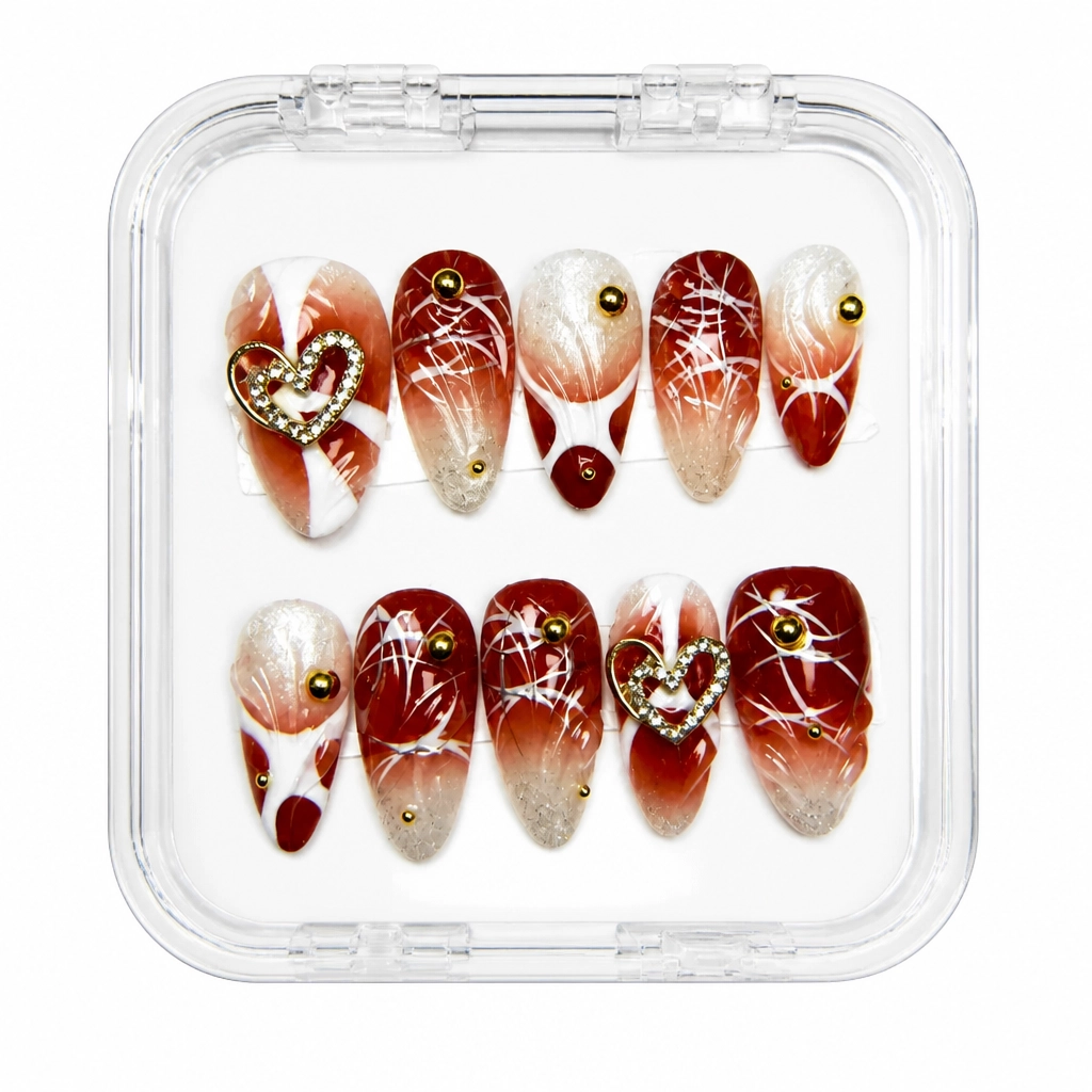 Press-on Nails Wholesale $9.90 Crimson Elegance by Yabe Vietnam