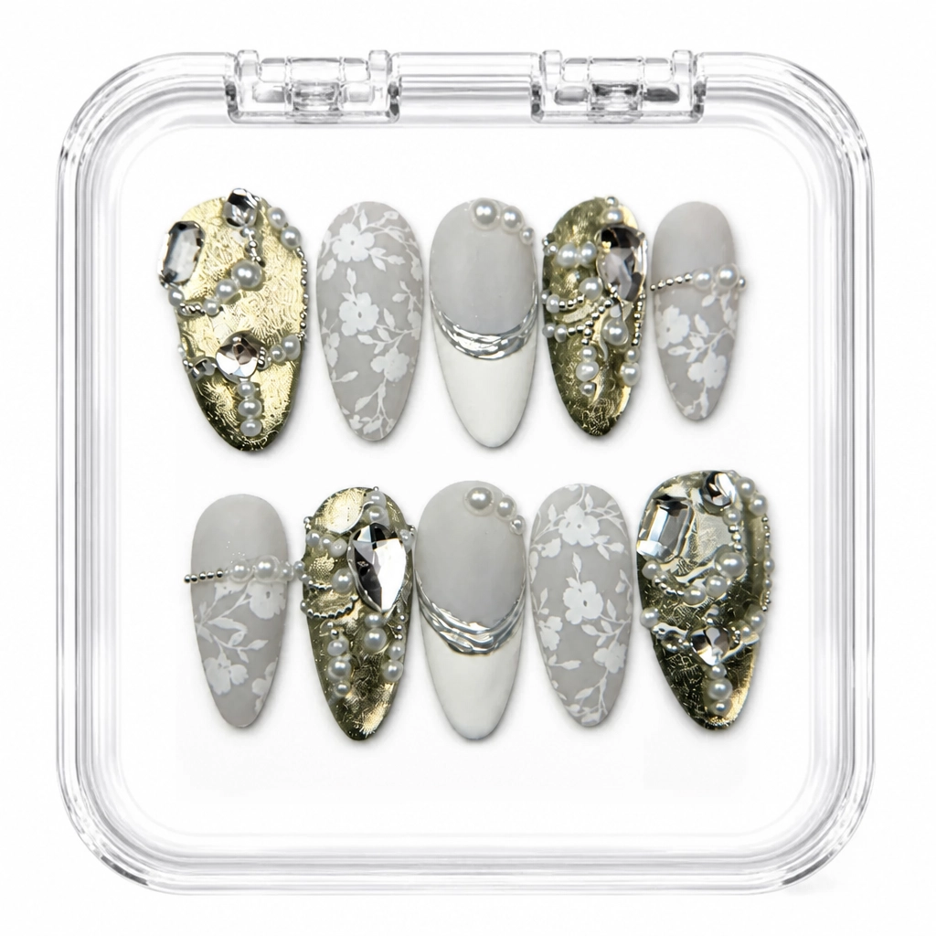 Press-on Nails Wholesale $9.90 Gilded Lace by Yabe Vietnam