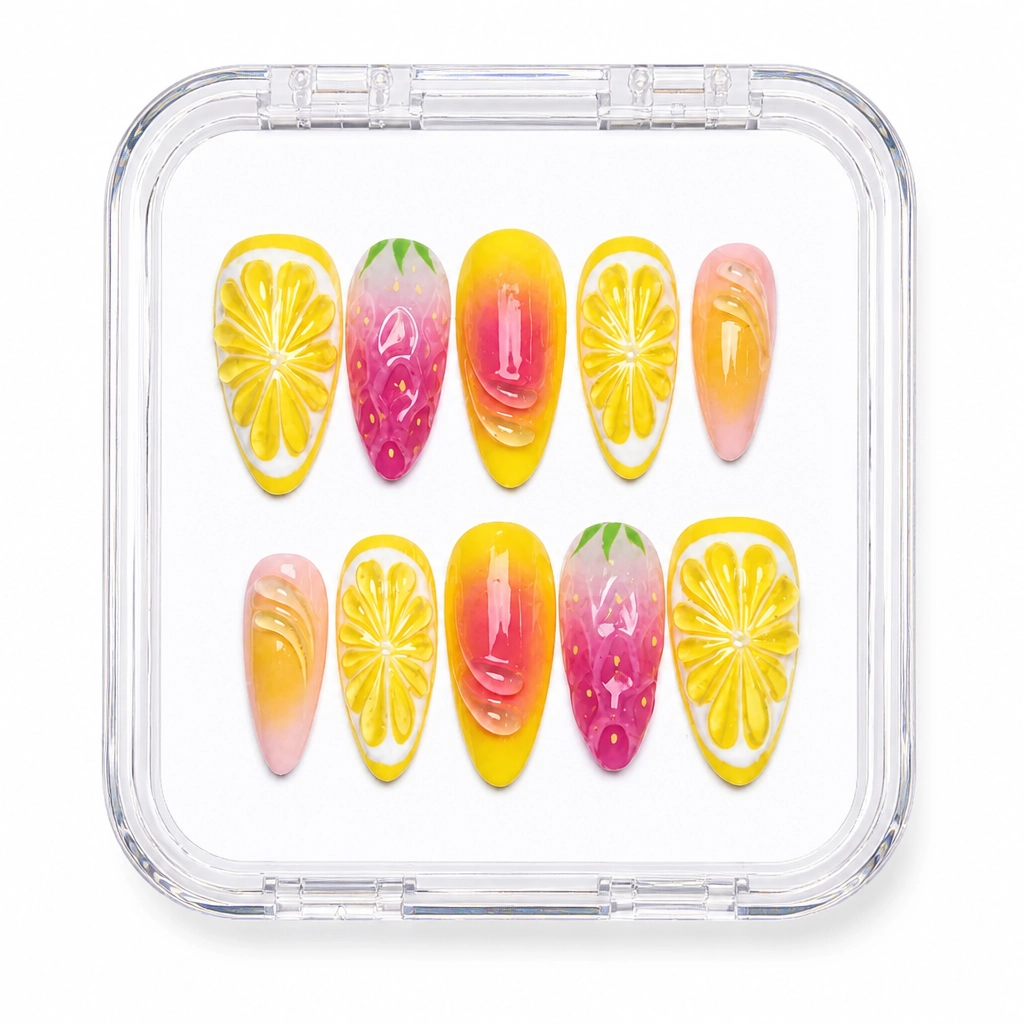 Press-on Nails Wholesale $9.90 Citrus Bliss by Yabe Vietnam