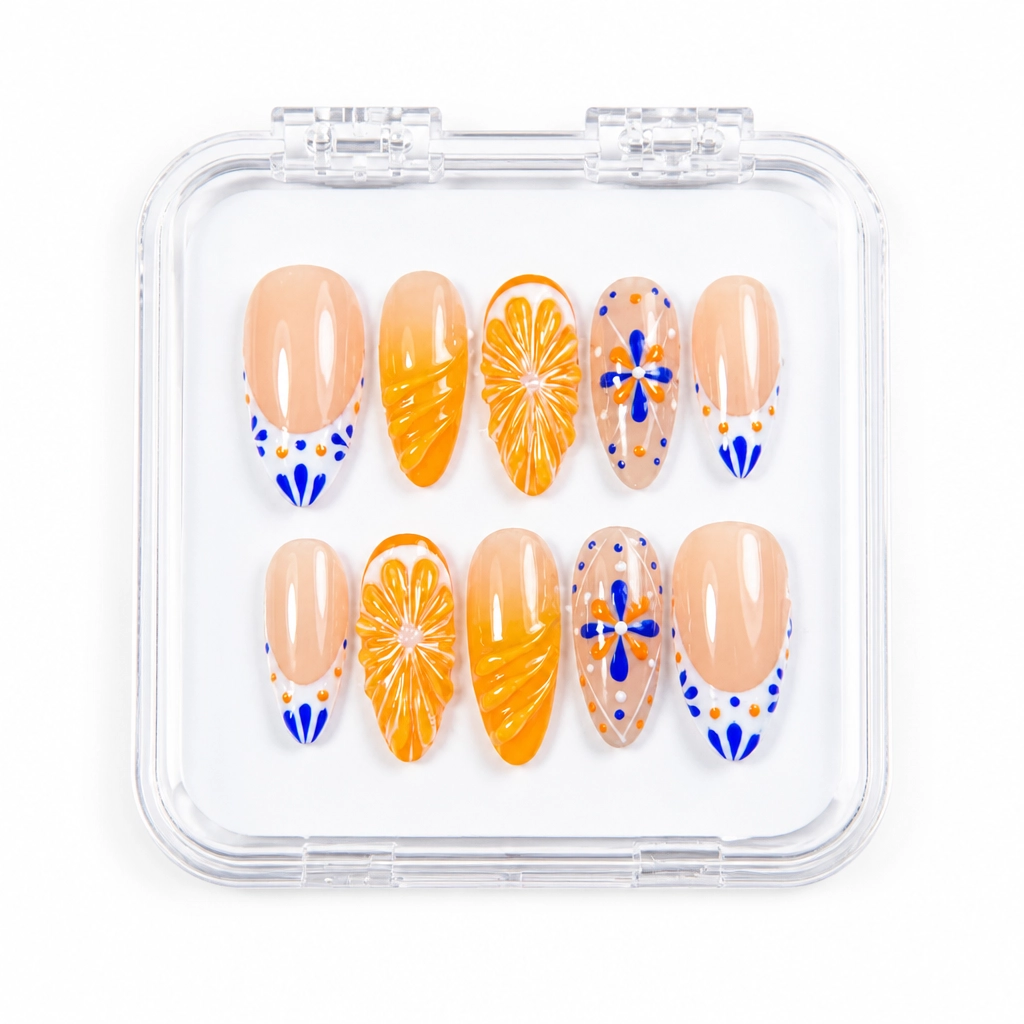 Press-on Nails Wholesale $9.90 Citrus Radiance by Yabe Vietnam