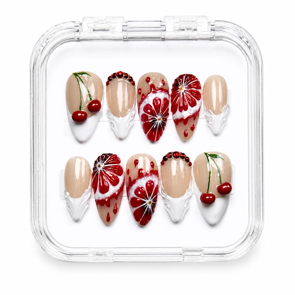 Press-on Nails Wholesale $9.90 Nude Blossom Elegance by Yabe Vietnam