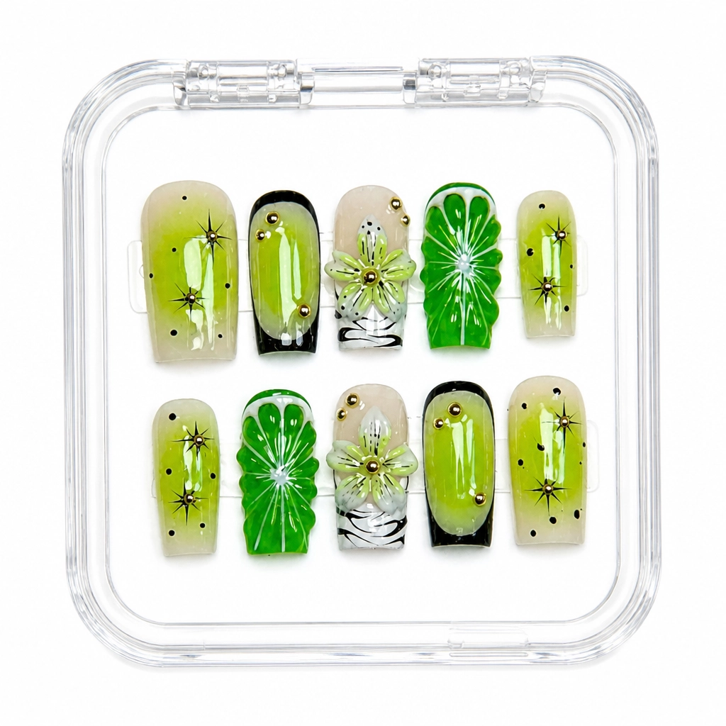 Press-on Nails Wholesale $9.90 Botanical Radiance by Yabe Vietnam