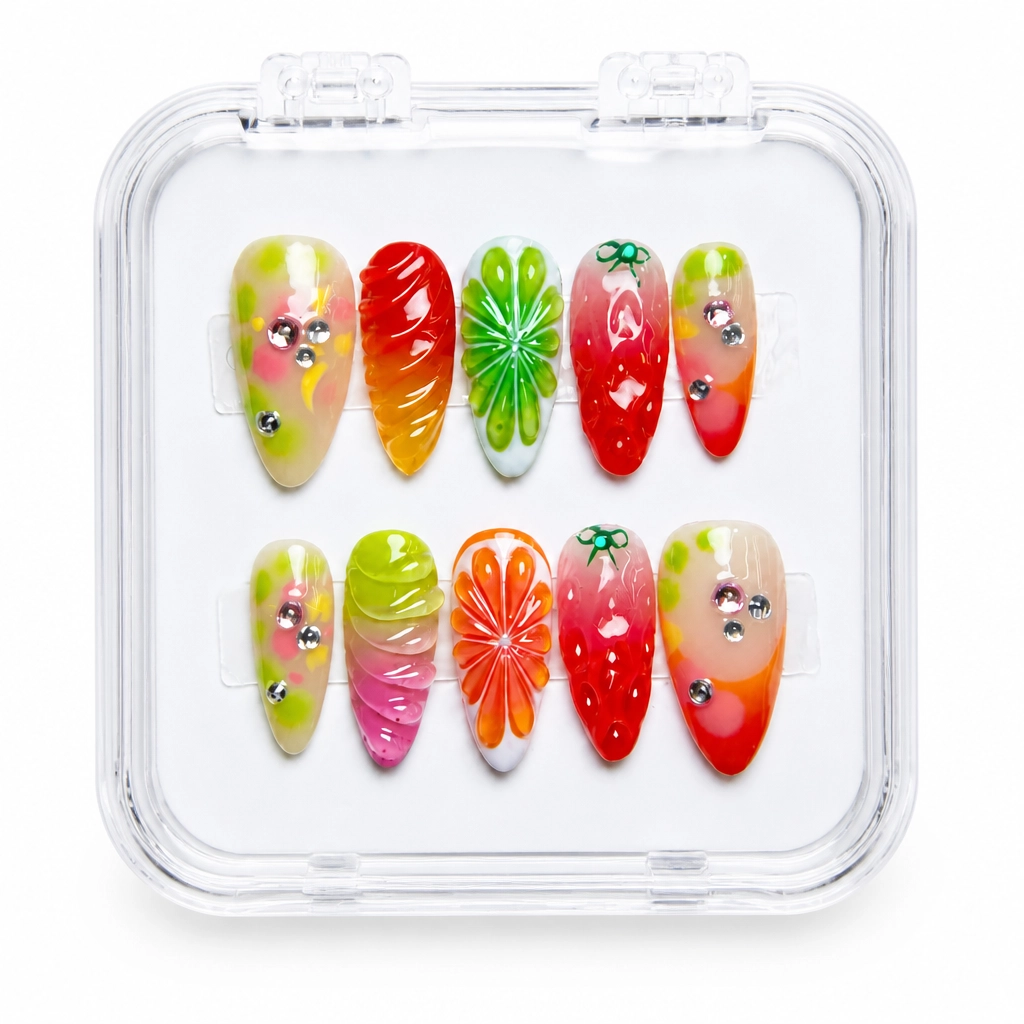 Press-on Nails Wholesale $9.90 Citrus Delight by Yabe Vietnam